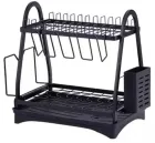 Сушарка для посуду Edenberg настільна 2 яруси 50х30х38 чорна (EB-17982)