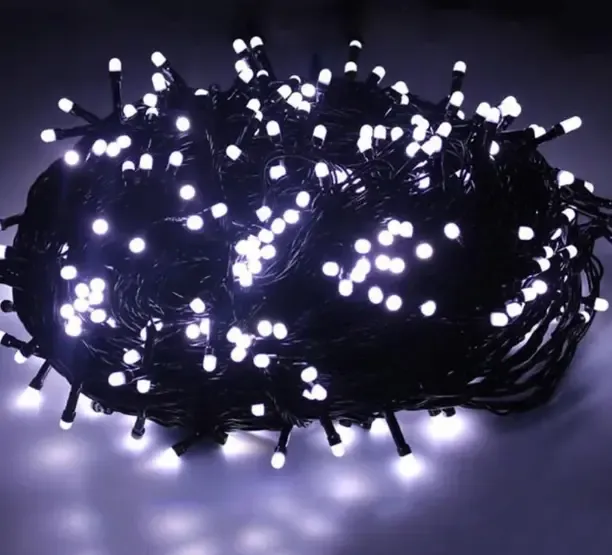 Світлодіодна Гірлянда нитка 101 led Біла (чорний дріт)
