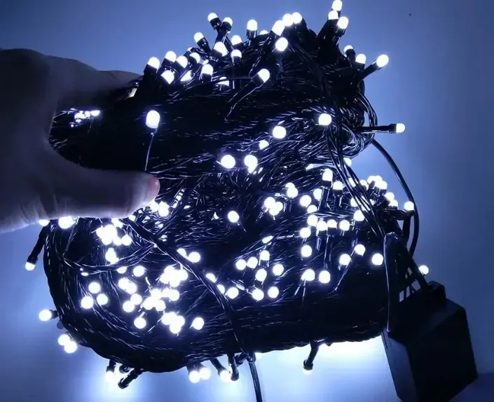 Світлодіодна Гірлянда нитка 201 led RGB різнокольорова (чорний провід)
