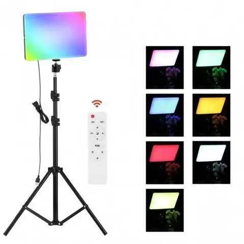Світлодіодна прямокутна LED-лампа різнобарвна RGB PM26 з пультом