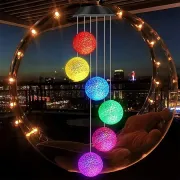 Світлодіодна вулична гірлянда WHISKET, на сонячній батареї, RGB, кришталеві кулі, 6 см