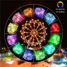 Світлодіодна розумна гірлянда Smart Роса RGB 100 LED з Bluetooth для ялинки від USB 10м