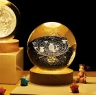Світлодіодна кришталева куля, декоративна універсальна 3D нічниця, кришталева куля "Серце"