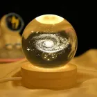 Світлодіодна кришталева куля, декоративна універсальна 3D нічниця, кришталева куля "Серце"