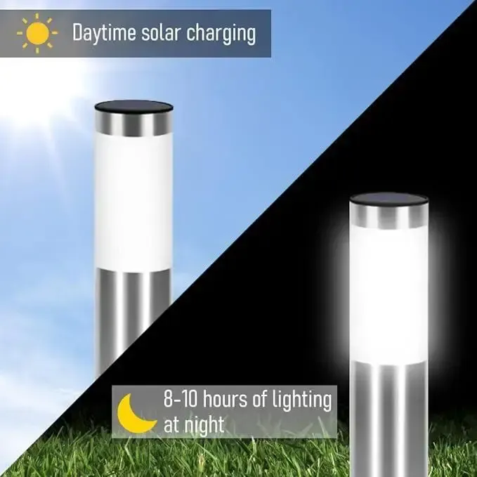 Світильники для газону Warm Solar Pillar Light Світлодіодний світильник на сонячній батареї 2шт
