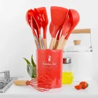 Силіконовий кухонний набір приладдя Kitchen Set 12 предметів (дерево+силікон)