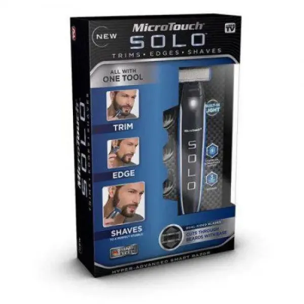 Чоловічий тример Micro Touch Solo, Машинка для стрижки бороди 3 в 1