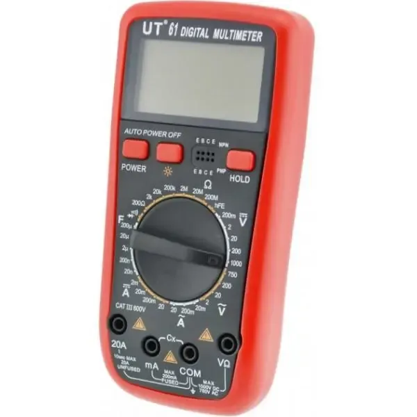 Цифровий мультиметр DT UT-61A з температурою та підсвічуванням екрану / Електричний тестер напруги / Вольтметр