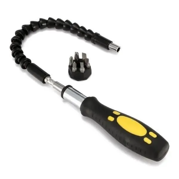 Подовжувач гнучкий для викрутки та дриля Snake Bit 30см чорний