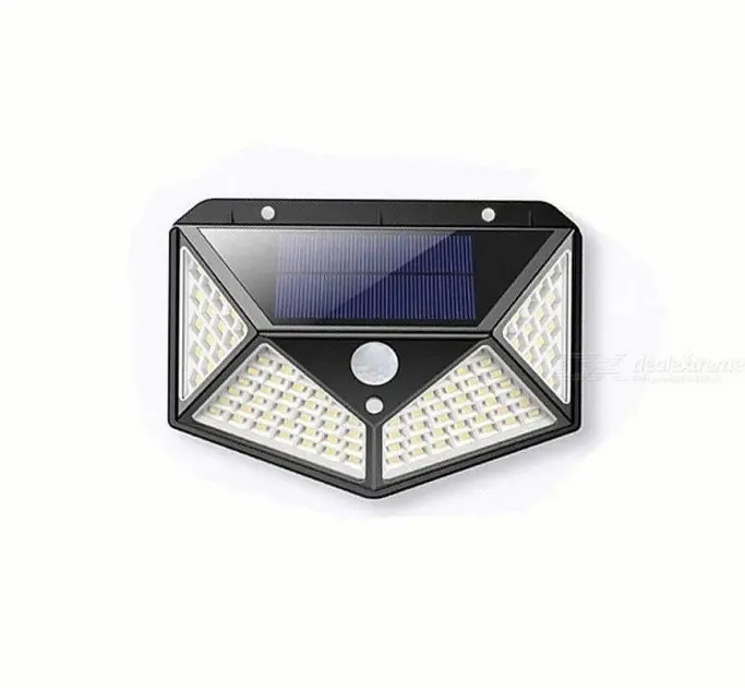 Вуличний настінний світильник Lesko SH-100 на сонячній батареї з датчиком руху 100 LED діодів