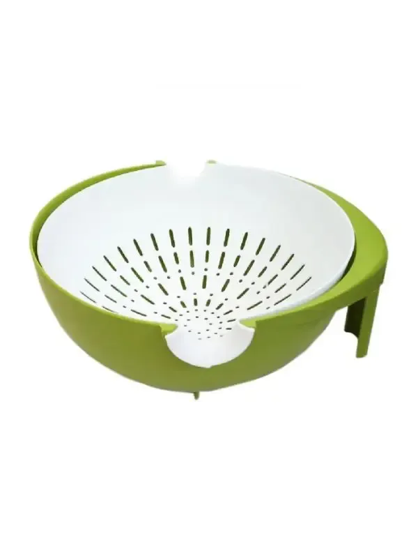 Універсальна миска – дуршлаг Mesh Strainer Drain Basket • Господарський силіконовий кошик зі зливом 2в1
