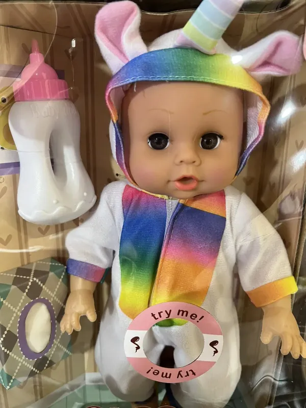 Лялька пупс, що розмовляє з пляшечкою та серветками Little Baby