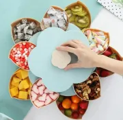 Складна двоярусна цукерка SUNROZ Flower Candy Box, що обертається, для цукерок і фруктів