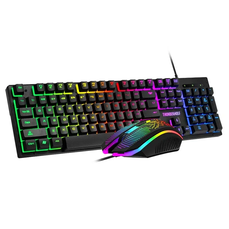 Ігровий комплект клавіатура та миша навушники килимок 4в1 Linmoni TF-400 Kit з RGB підсвічуванням для геймерів