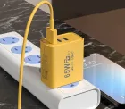 Зарядний пристрій для телефону (65W), 1xUSB + 2хType-C / Адаптер для заряджання / Швидка зарядка для смартфона